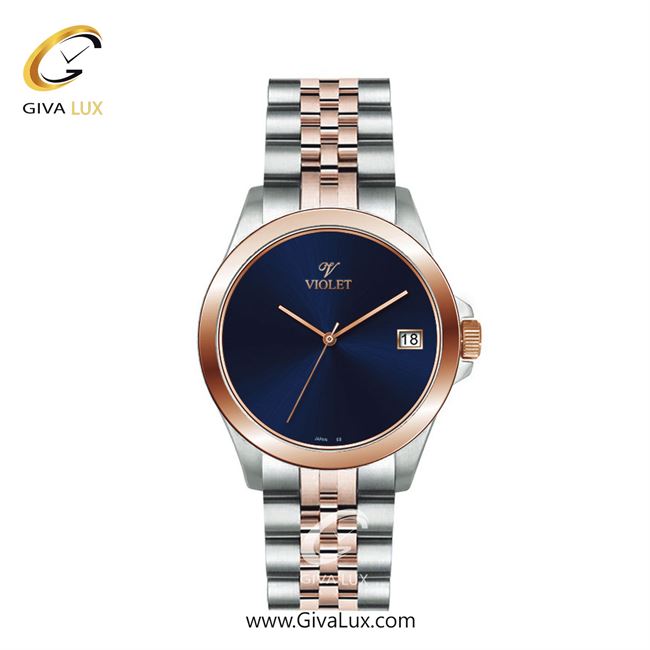 ساعت مچی اورجینال زنانه ویولت VIOLET نقره ای-رزگلد | نقره ای-رزگلد| سرمه ای| کد رفرنس 0589/2 سایز متوسط